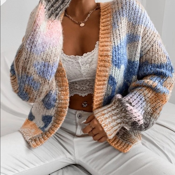 Color block drop shoulder sweater - Picture 4 of 8